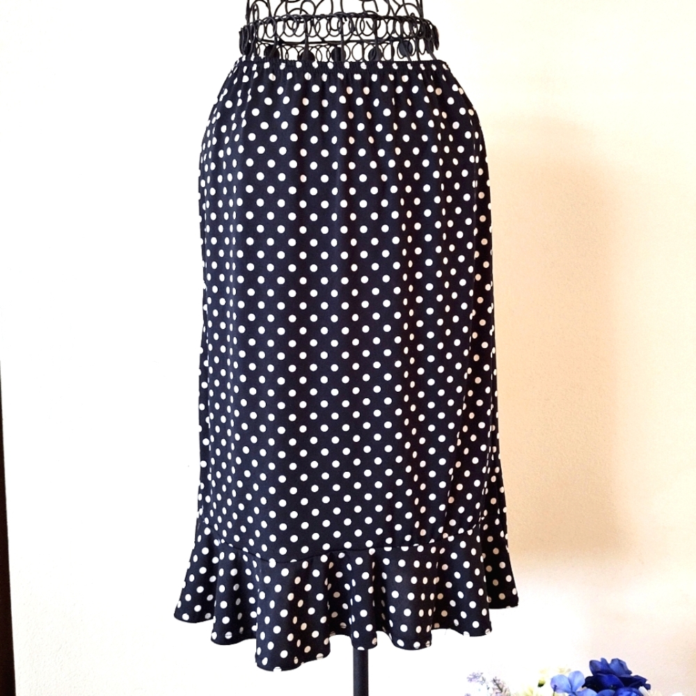 Carol Little Polka Dot Skirt Black White Small